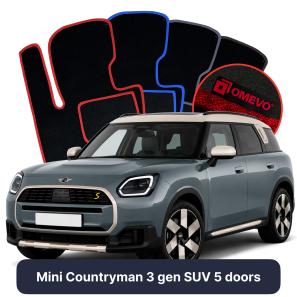 Velours-Autofußmatten OMEVO für Mini Countryman 3 gen SUV 5-Türer (2024-2025)