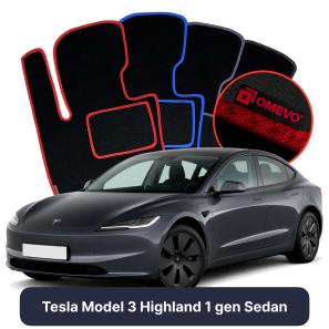 Velours-Autofußmatten OMEVO für Tesla Model 3 Highland 1 gen Limousine (2022-2025)