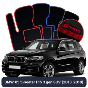 Velours-Autofußmatten OMEVO für BMW X5 5-Sitzer F15 3 gen SUV (2013-2018)