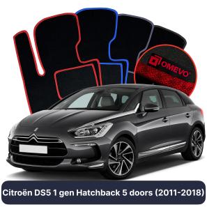 Velours-Autofußmatten OMEVO für Citroën DS5 1 gen Kompakt 5 Türer (2011-2018)