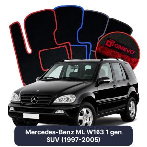 Velours-Autofußmatten OMEVO für Mercedes-Benz ML W163 1 gen SUV (1997-2005)