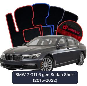 OMEVO Velours-Autofußmatten für BMW 7er G11 6 gen Limousine Kurzversion (2015-2022)