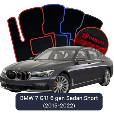 Velours-Autofußmatten OMEVO für BMW 7er G11 6 gen Limousine Kurzversion (2015-2022)