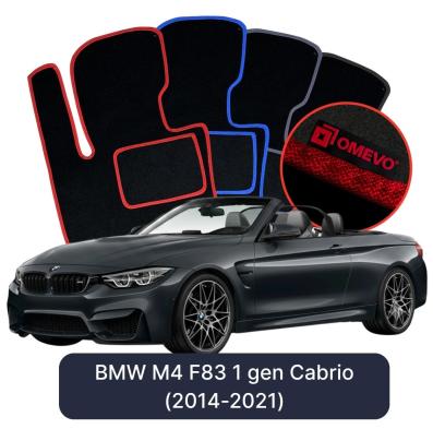 Velours-Autofußmatten OMEVO für BMW M4 F83 1 gen Cabrio (2014-2021)