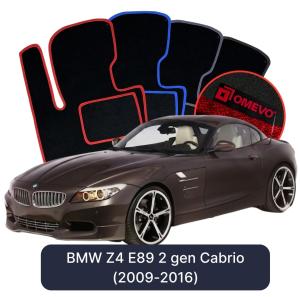 OMEVO Velours-Autofußmatten für BMW Z4 E89 2 gen Cabrio (2009-2016)