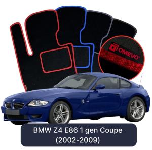 OMEVO Velours-Autofußmatten für BMW Z4 E86 1 gen Coupe (2002-2009)