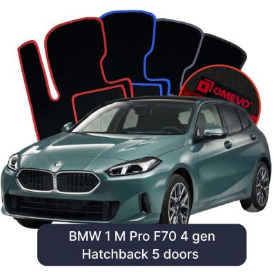 Velours-Autofußmatten OMEVO für BMW 1 M Pro F70 4 gen Hatchback 5 Türen (2024-2025)
