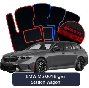 OMEVO Velours-Autofußmatten für BMW M5 G61 8 gen Kombi (2023-2026)