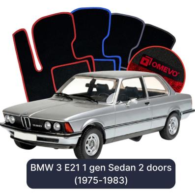 Velours-Autofußmatten OMEVO für BMW 3er E21 1 gen Limousine 2 Türer (1975-1983)