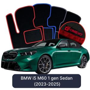 OMEVO Velours-Autofußmatten für BMW i5 M60 1 gen Limousine (2023–2025)