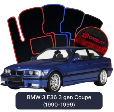 Velours-Autofußmatten OMEVO für BMW 3er E36 3 gen Coupe (1990-1999)