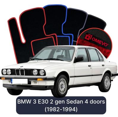 Velours-Autofußmatten OMEVO für BMW 3 E30 2 gen Limousine 4 Türer (1982-1994)