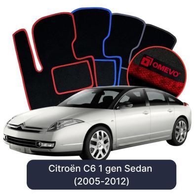 Velours-Autofußmatten OMEVO für Citroën C6 1 gen Limousine (2005-2012)