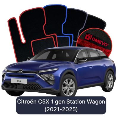 Velours-Autofußmatten OMEVO für Citroën C5X 1 gen Kombi (2021-2025)