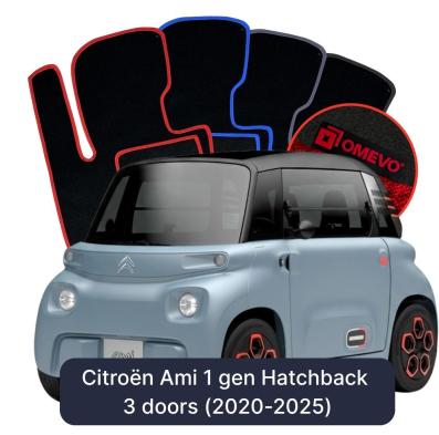 Velours-Autofußmatten OMEVO für Citroën Ami 1 gen Hatchback 3 Türen (2020-2025)