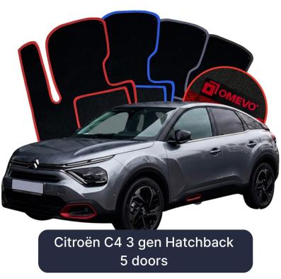 Velours-Autofußmatten OMEVO für Citroën C4 3 gen Kompakt 5 Türer (2020-2025)