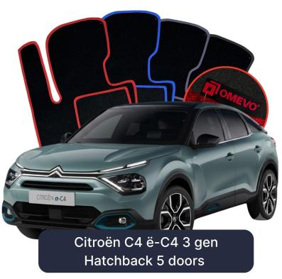 Velours-Autofußmatten OMEVO für Citroën C4 ë-C4 3 gen Kompakt 5 Türer (2020-2025)