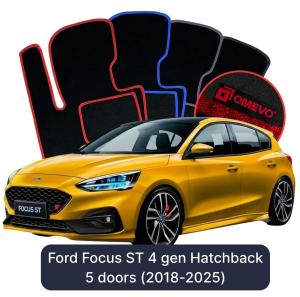 OMEVO Velours-Autofußmatten für Ford Focus ST 4 gen Kompakt 5 Türer (2018-2025)