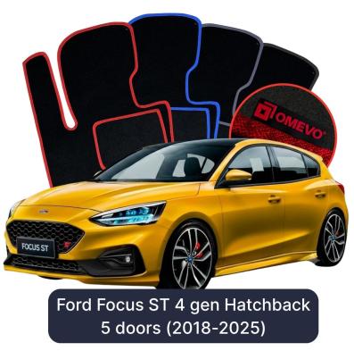 Velours-Autofußmatten OMEVO für Ford Focus ST 4 gen Kompakt 5 Türer (2018-2025)