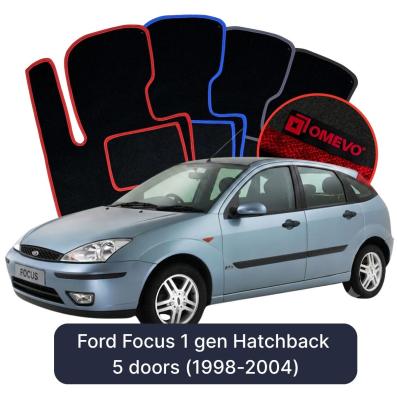 Velours-Autofußmatten OMEVO für Ford Focus 1 gen Hatchback 5 türiger (1998-2004)