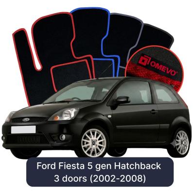 Velours-Autofußmatten OMEVO für Ford Fiesta 5 gen Kompakt 3 Türer (2002-2008)