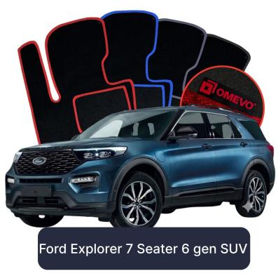 Velours-Autofußmatten OMEVO für Ford Explorer 7-Sitzer 6 gen SUV (2019-2025)