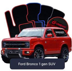 OMEVO Velours-Autofußmatten für Ford Bronco 1 gen SUV (2020-2026)