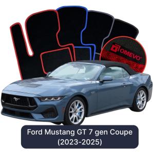 OMEVO Velours-Autofußmatten für Ford Mustang GT 7 gen Cabrio (2023-2025)