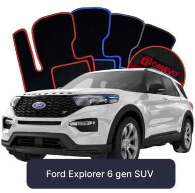 Velours-Autofußmatten OMEVO für Ford Explorer 6 gen SUV (2019-2025)