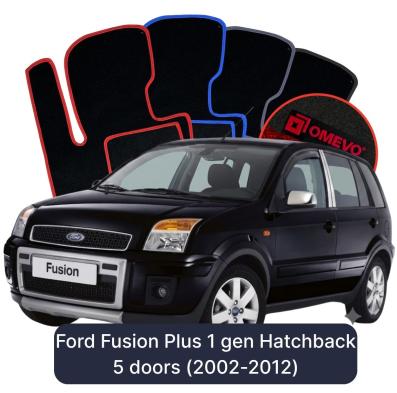 Velours-Autofußmatten OMEVO für Ford Fusion Plus 1 gen Kompakt 5 Türer (2002-2012)