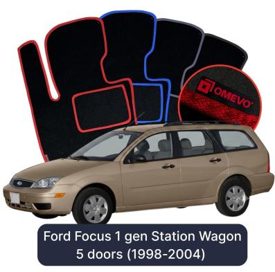 Velours-Autofußmatten OMEVO für Ford Focus 1 gen Kombi 5 Türer (1998-2004)
