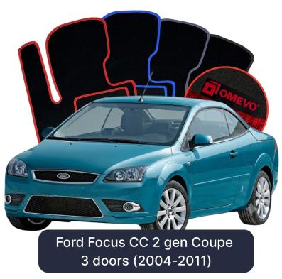 Velours-Autofußmatten OMEVO für Ford Focus CC 2 gen Coupe 3 Türer (2004-2011)