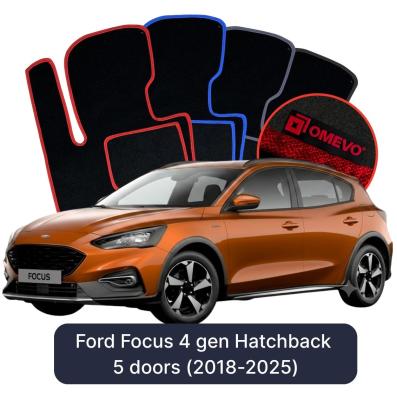 Velours-Autofußmatten OMEVO für Ford Focus 4 gen Kompakt 5 Türer (2018-2025)