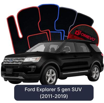 Velours-Autofußmatten OMEVO für Ford Explorer 5 gen SUV (2011-2019)