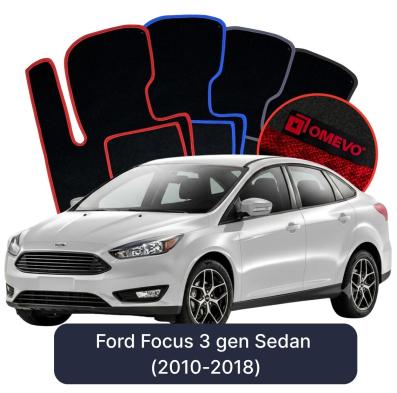 Velours-Autofußmatten OMEVO für Ford Focus 3 gen Limousine (2010-2018)