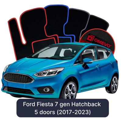 Velours-Autofußmatten OMEVO für Ford Fiesta 7 gen Kompakt 5 Türer (2017-2023)