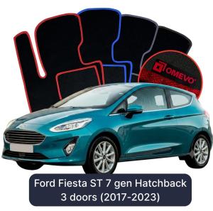 OMEVO Velours-Autofußmatten für Ford Fiesta ST 7 gen Kompakt 3 Türer (2017-2023)