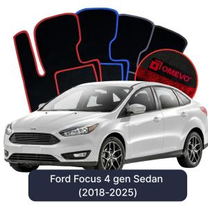 OMEVO Velours-Autofußmatten für Ford Focus 4 gen Limousine (2018-2025)