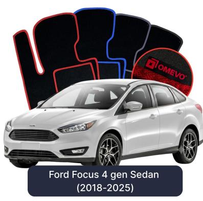 Velours-Autofußmatten OMEVO für Ford Focus 4 gen Limousine (2018-2025)