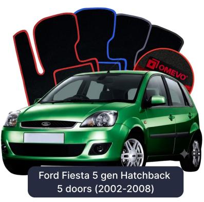 Velours-Autofußmatten OMEVO für Ford Fiesta 5 gen Kompakt 5 Türer (2002-2008)