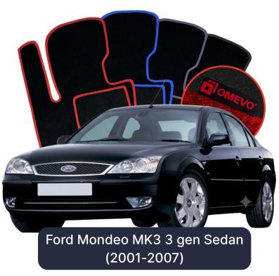 Velours-Autofußmatten OMEVO für Ford Mondeo MK3 3 gen Limousine (2001-2007)