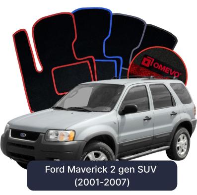 Velours-Autofußmatten OMEVO für Ford Maverick 2 gen SUV (2001-2007)