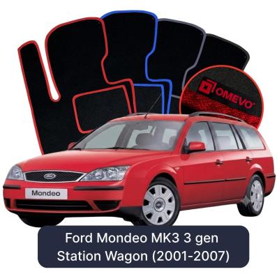 Velours-Autofußmatten OMEVO für Ford Mondeo MK3 3 gen Kombi (2001-2007)