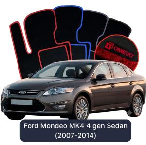 OMEVO Velours-Autofußmatten für Ford Mondeo MK4 4 gen Limousine (2007-2014)
