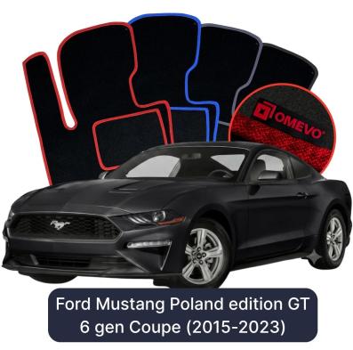Velours-Autofußmatten OMEVO für Ford Mustang Poland edition GT 6 gen Coupe (2015-2023)