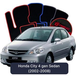 OMEVO Velours-Autofußmatten für Honda City 4 gen Limousine (2002-2008)