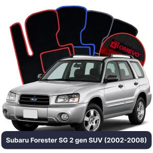 OMEVO Velours-Autofußmatten für Subaru Forester SG 2 gen SUV (2002-2008)
