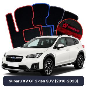 OMEVO Velours-Autofußmatten für Subaru XV GT 2 gen SUV (2018-2023)