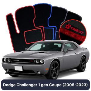 OMEVO Velours-Autofußmatten für Dodge Challenger 1 gen Coupe (2008-2023)