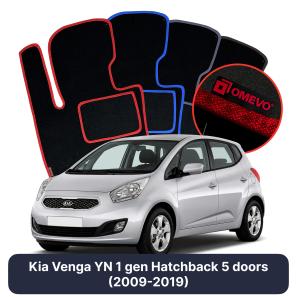 Velours-Autofußmatten OMEVO für Kia Venga YN 1 gen Kompakt 5 Türen (2009-2019)